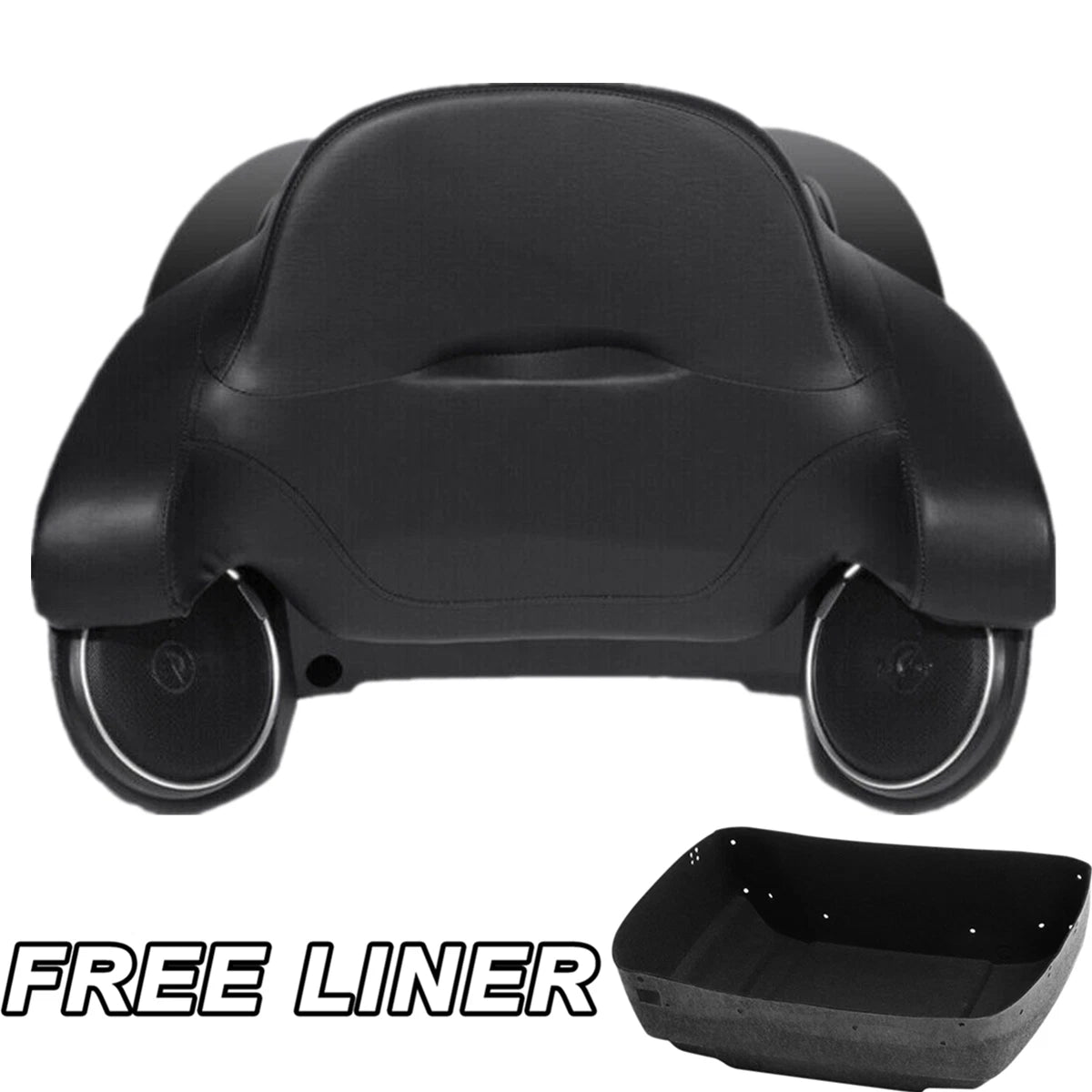 Black King Trunk Backrest Pad Speakers for Harley Touring Road Glide (2014–2026)
