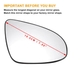 Right Side White Mirror Glass for Peugeot 108 (Non-heated)