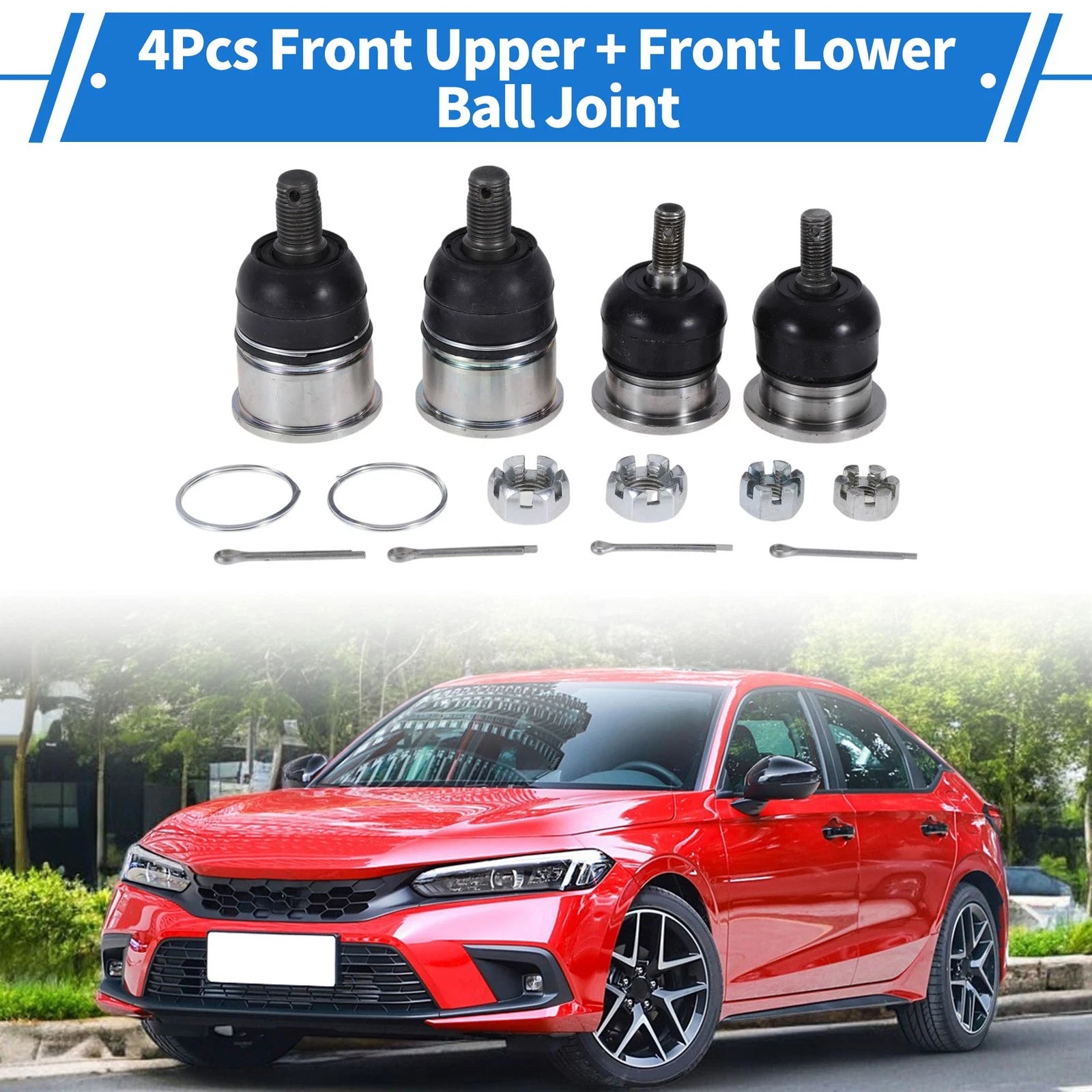 Set of 4 Front Upper & Lower Ball Joints for Honda Accord (1998–2002) No.K90336