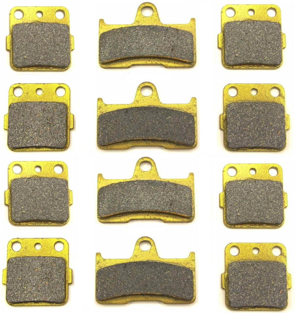 12 Front & Rear Brake Pads for Yamaha Grizzly YFM660 (2005–2008)