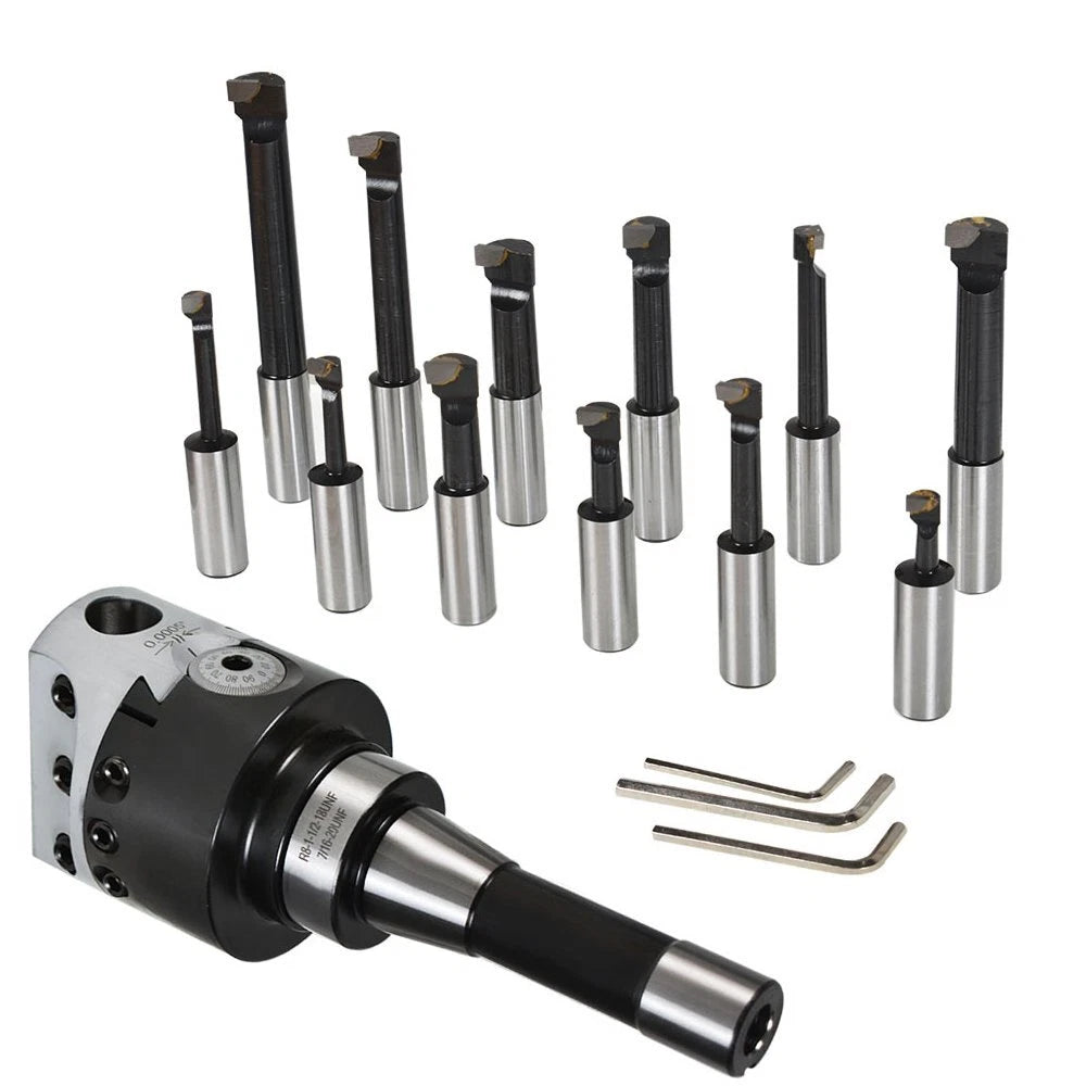 Set of 12 Carbide Boring Bars for Precision Boring Head (3 Inch)