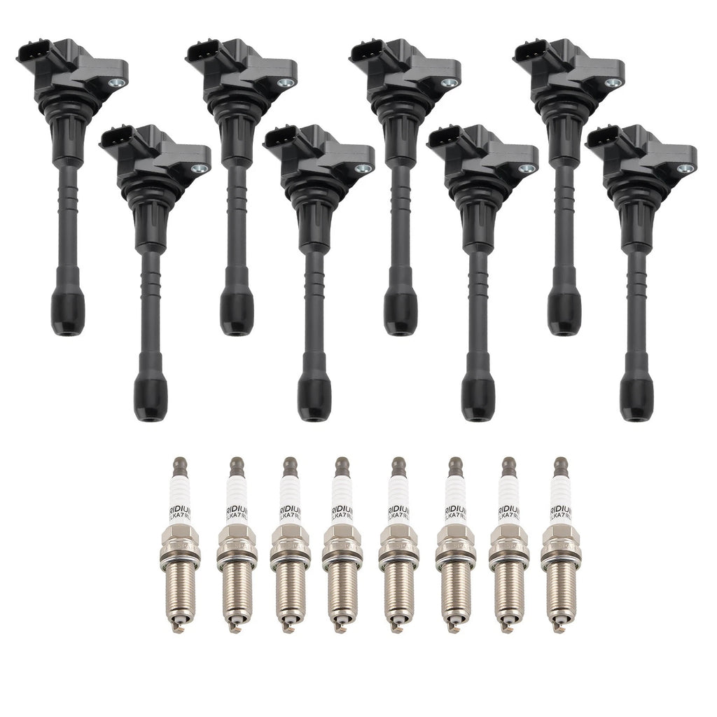 Set of 8 Ignition Coils & Spark Plugs UF-677 for Nissan Armada (2004–2023)