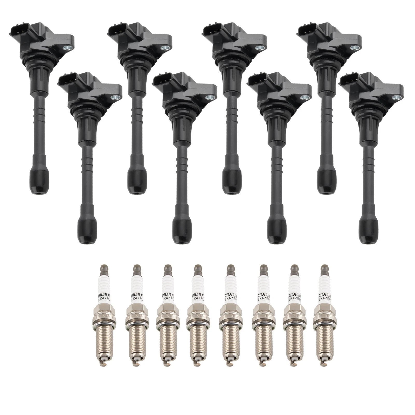 Set of 8 Ignition Coils & Spark Plugs UF-677 for Nissan Armada (2004–2023)