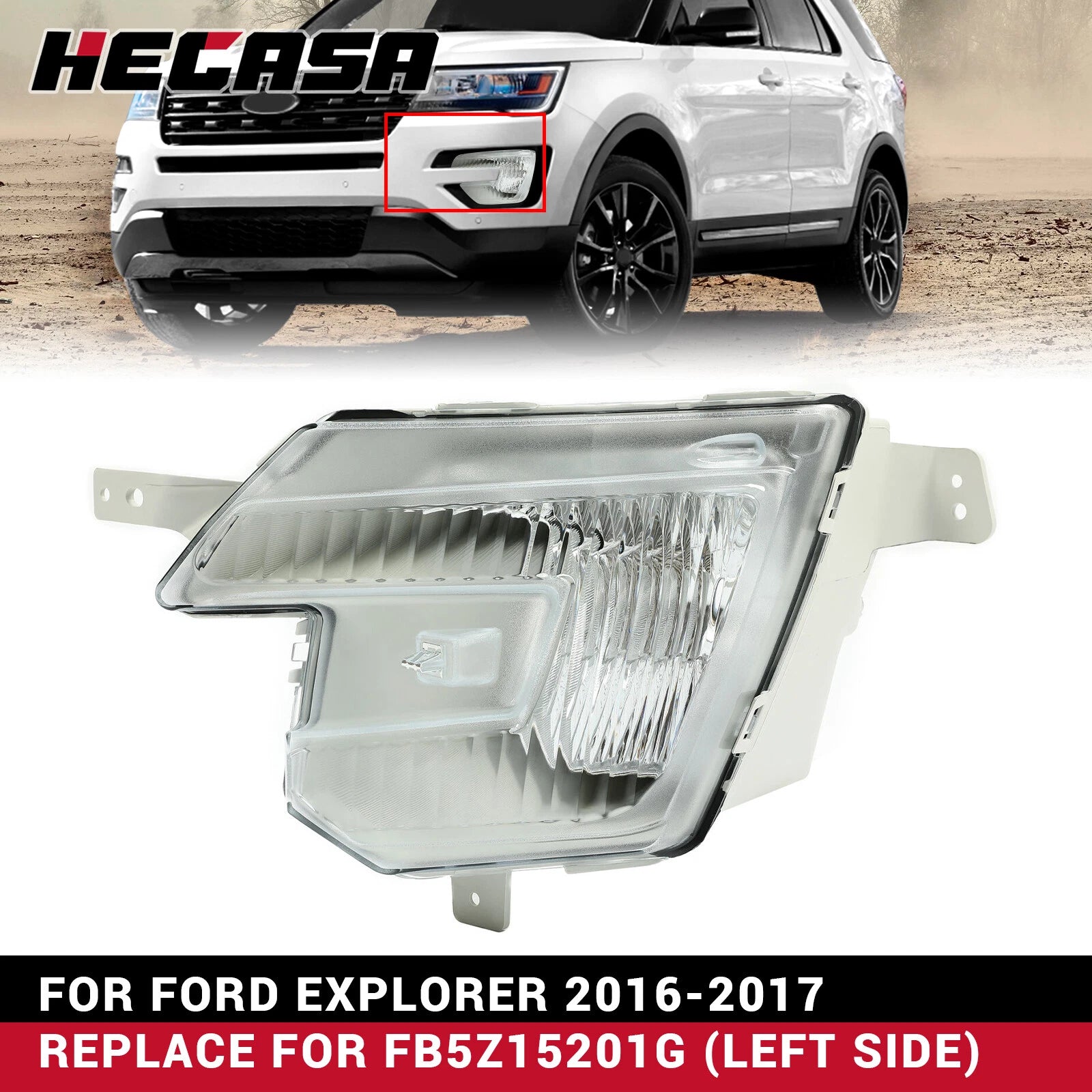 Left Side Halogen Fog Light for Ford Explorer (2016–2017)