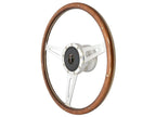 15 Inch Polished Walnut Steering Wheel with Horn for 1968–1978 Ford Mustang