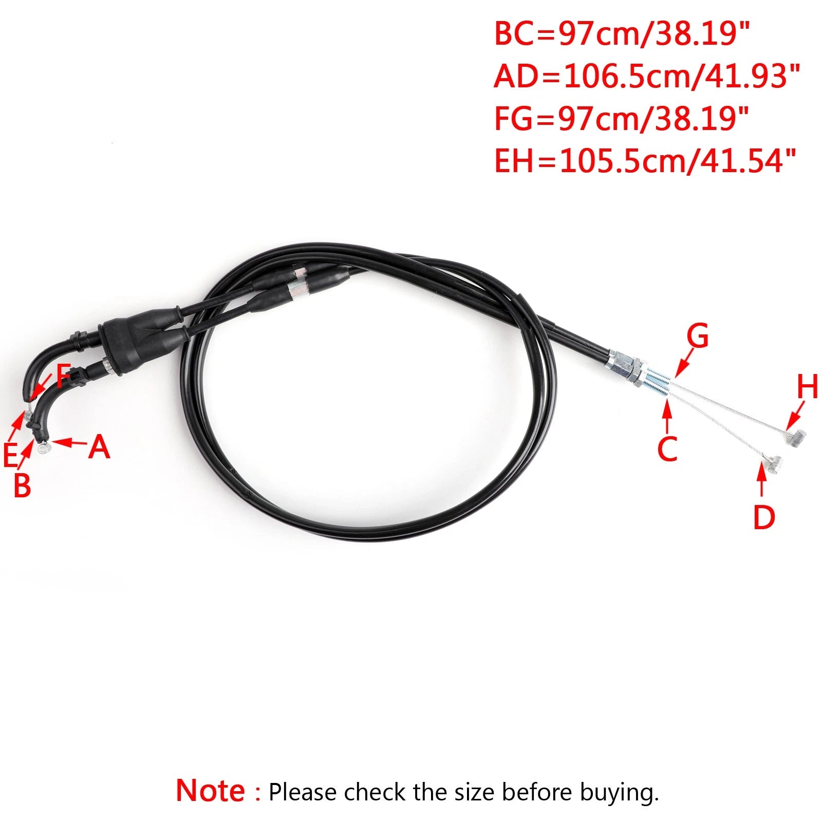 Throttle Cable Wire for Kawasaki KL650 KLR650 (2008–2017) 54012-0184