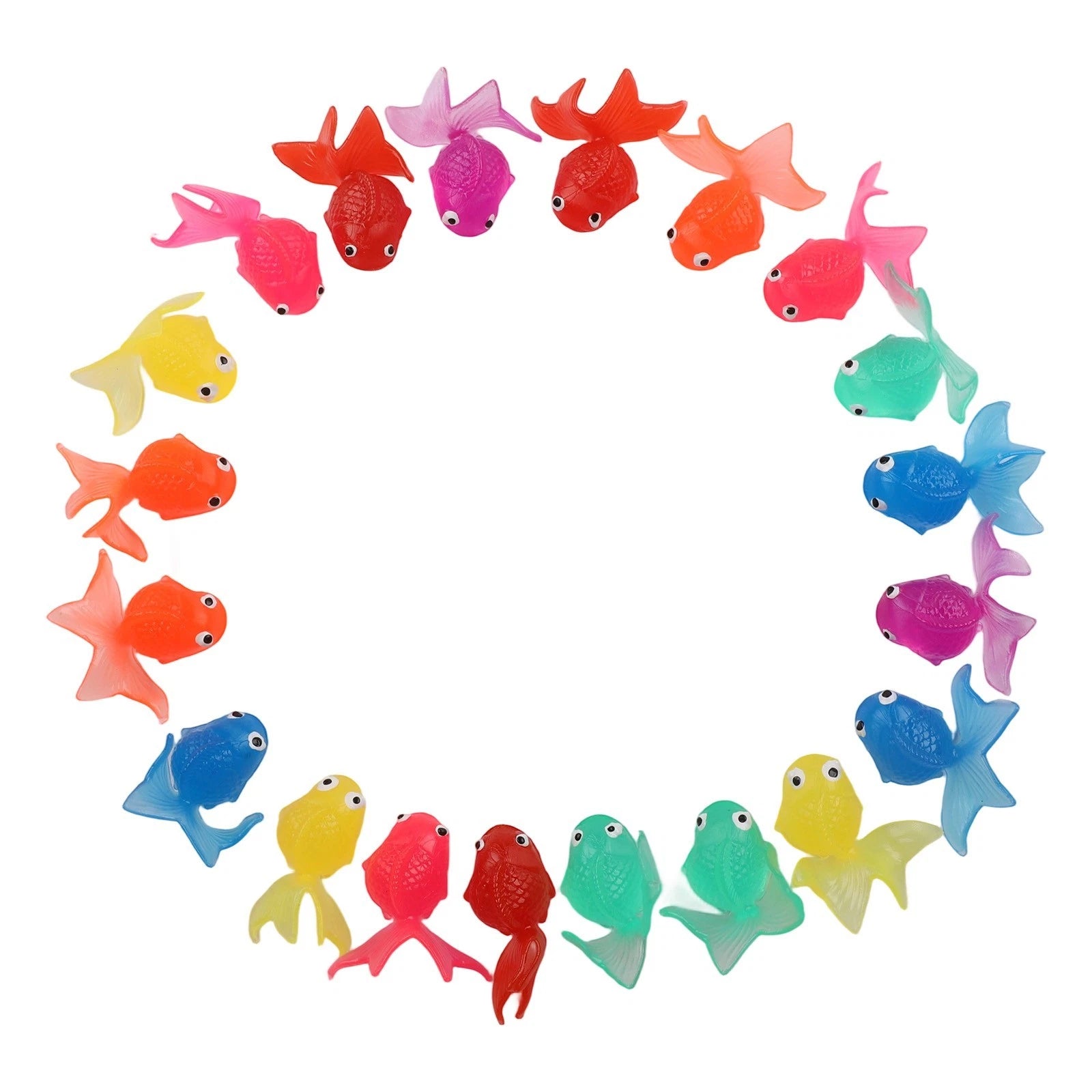 Soft Rubber Goldfish Bath Toys Set of 20 for Interactive Water Play