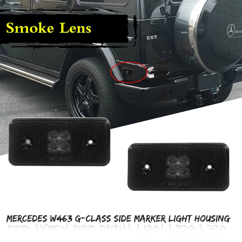 Set of 2 Smoked Side Marker Light Housings for Mercedes Benz G500/G550 (2002–2015)