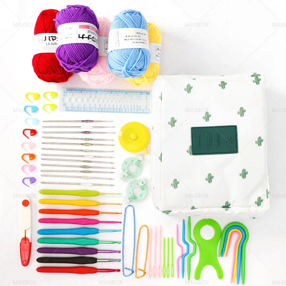 58PCS Crochet Kit with Rubber Grips for Beginners