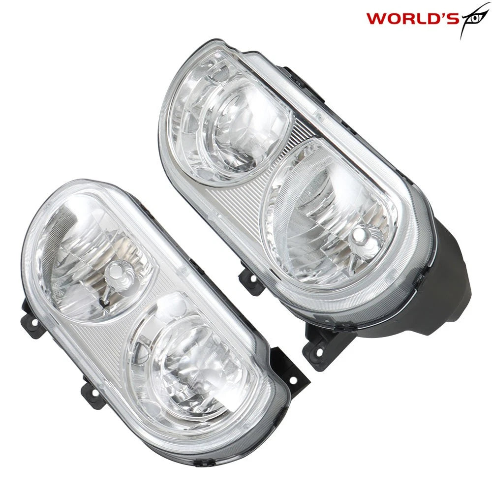 Pair of Halogen Headlights for Dodge Challenger (2008–2014) Chrome Housing