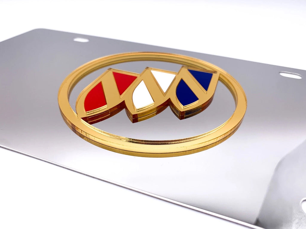 Gold Buick Emblem Mirror License Plate for Buick (2008–2014)