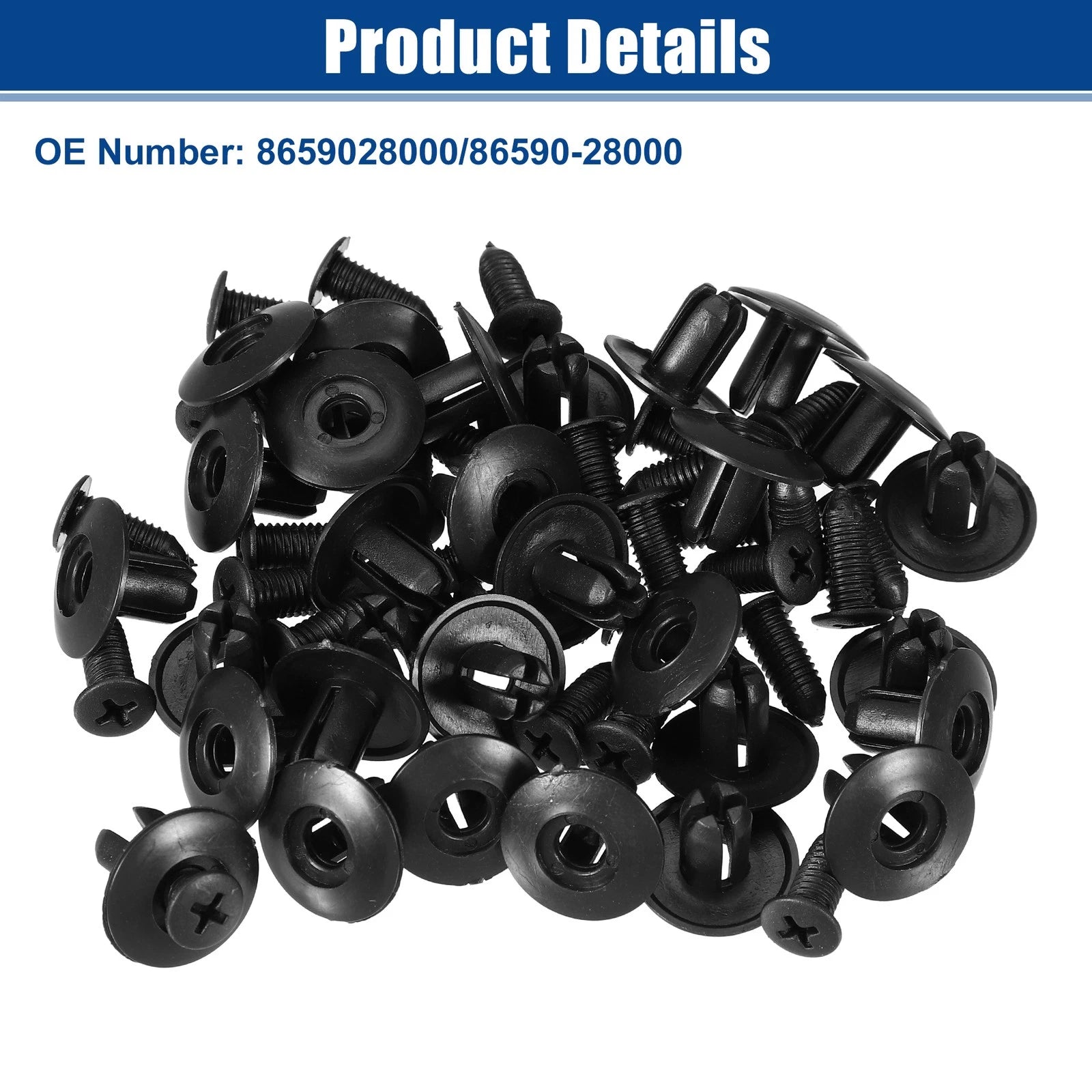 30pcs Bumper Cover Retainer Clip Fasteners for Hyundai Sonata (2011–2019) No.8659028000