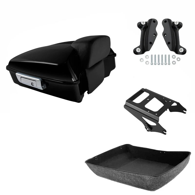 Chopped Trunk Backrest Rack Docking Kit for Harley Road Glide (2009–2013)