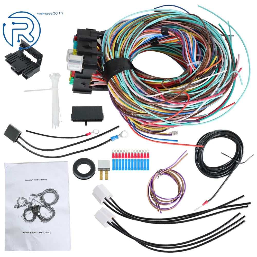 Universal 21 Circuit Wiring Harness for Chevy Ford Hotrods (Universal)