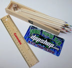 12-Piece Colored Pencil Set for Kids with Wooden Box and Ruler
