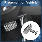 3X Automatic Foot Accelerator Pedal Covers for Audi A6L (2009–2012) Silver Tone