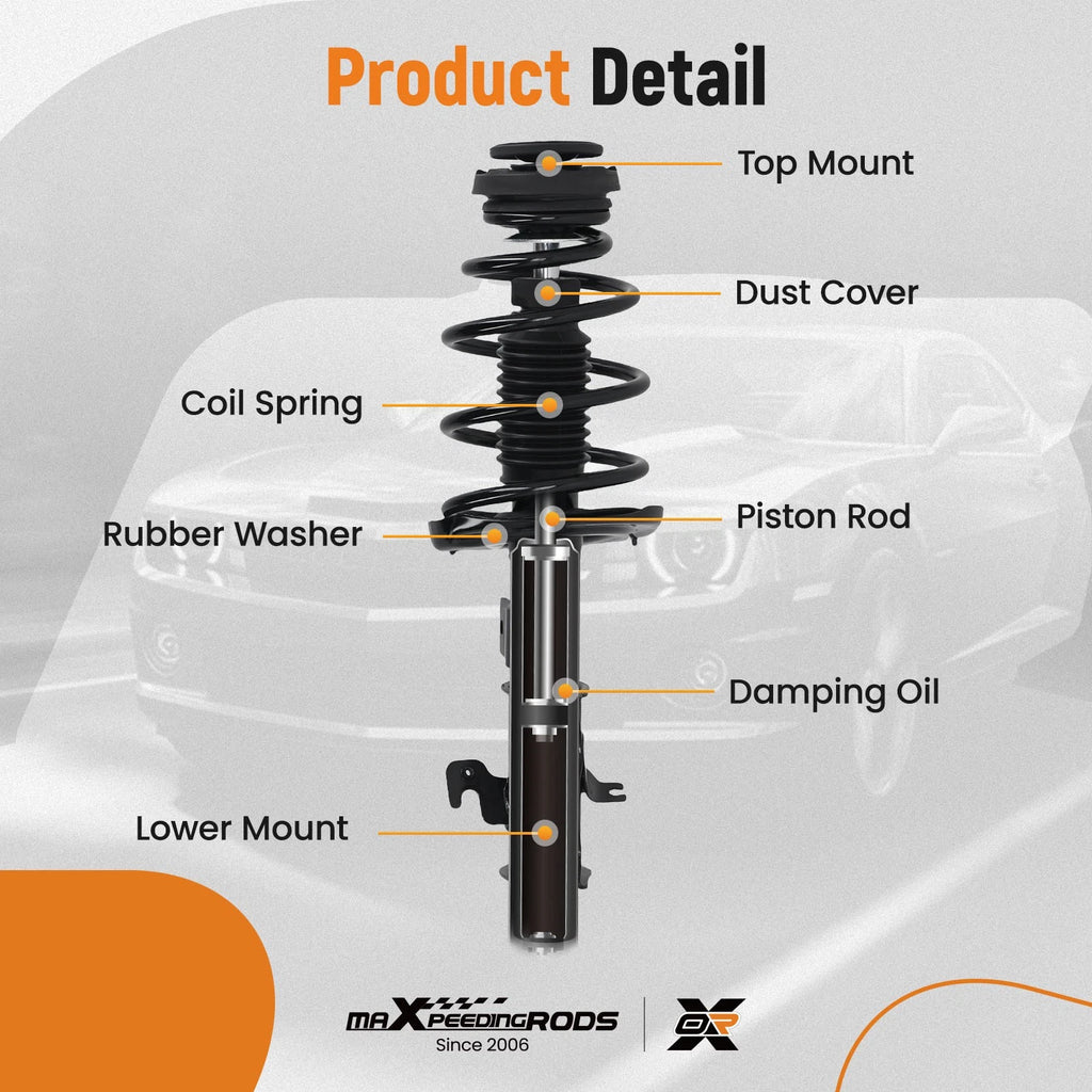 2pcs Front Strut Spring Suspension for Chevrolet Camaro (2013–2015) 172915