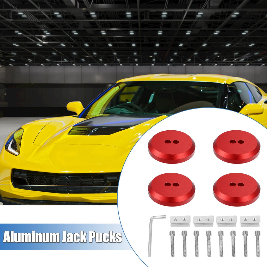 Set of 4 Jack Pads for Chevrolet Corvette C5 (1997–2004) & Porsche Frame Rail Red