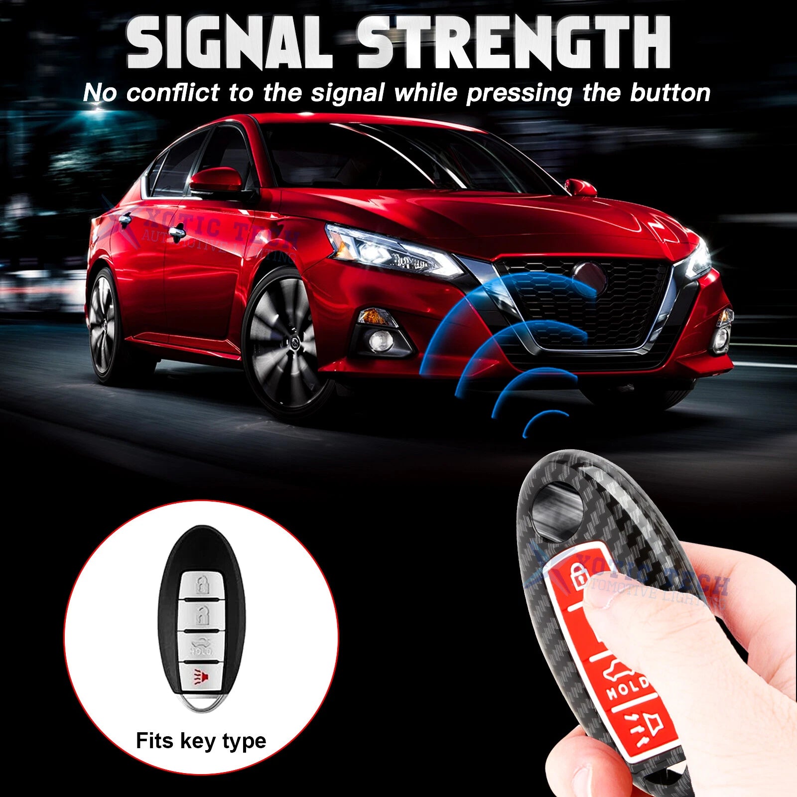 Carbon Style Smart Key Shell Protector for Nissan (2017-2023)