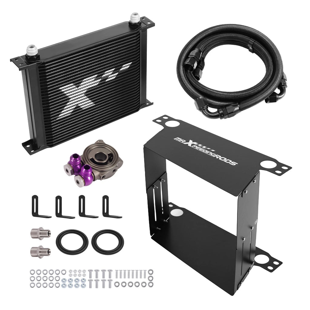 30 Row Oil Cooler Kit 10AN for Universal Applications (Aluminum, Thermostatic)
