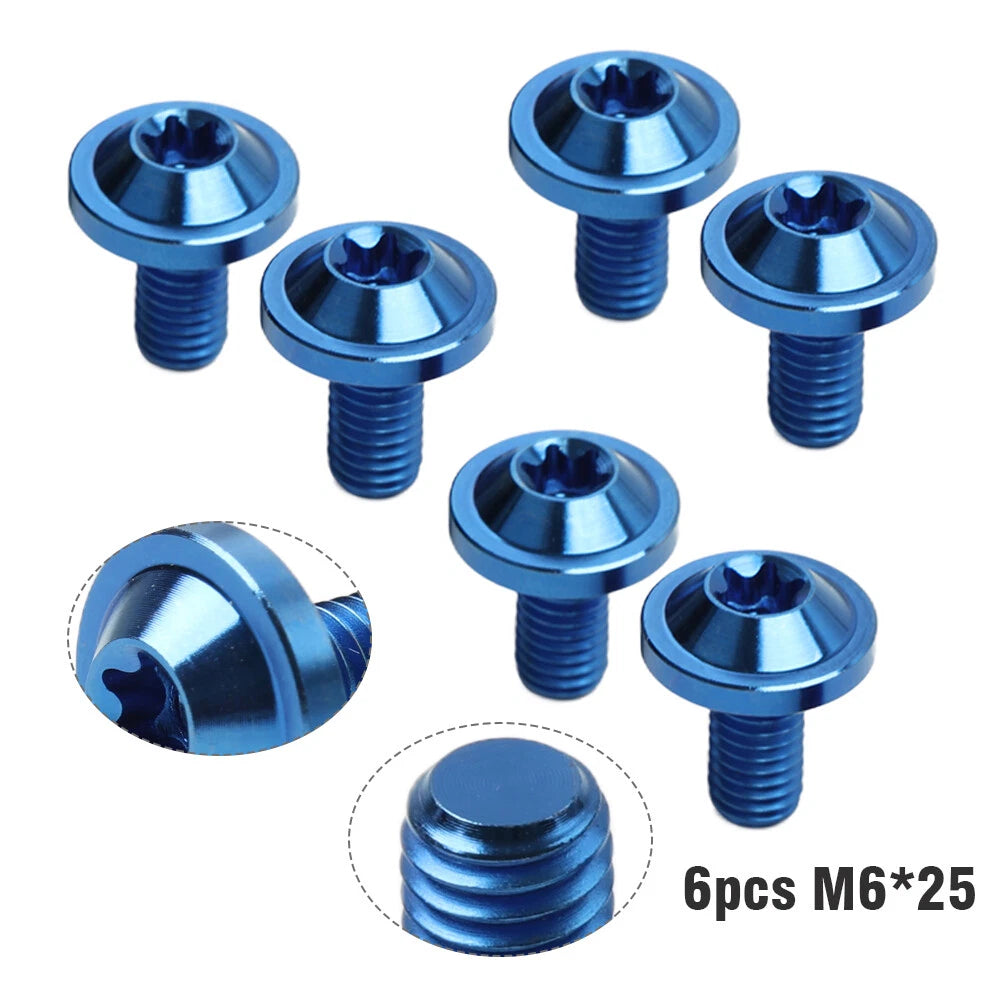 6X M6x25mm Titanium Alloy Torx Head Bolts for Bike Motor