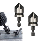 Chamfer Bit Set of 2 for Wood and Metal (12mm, 16mm, 19mm) 5 Flute