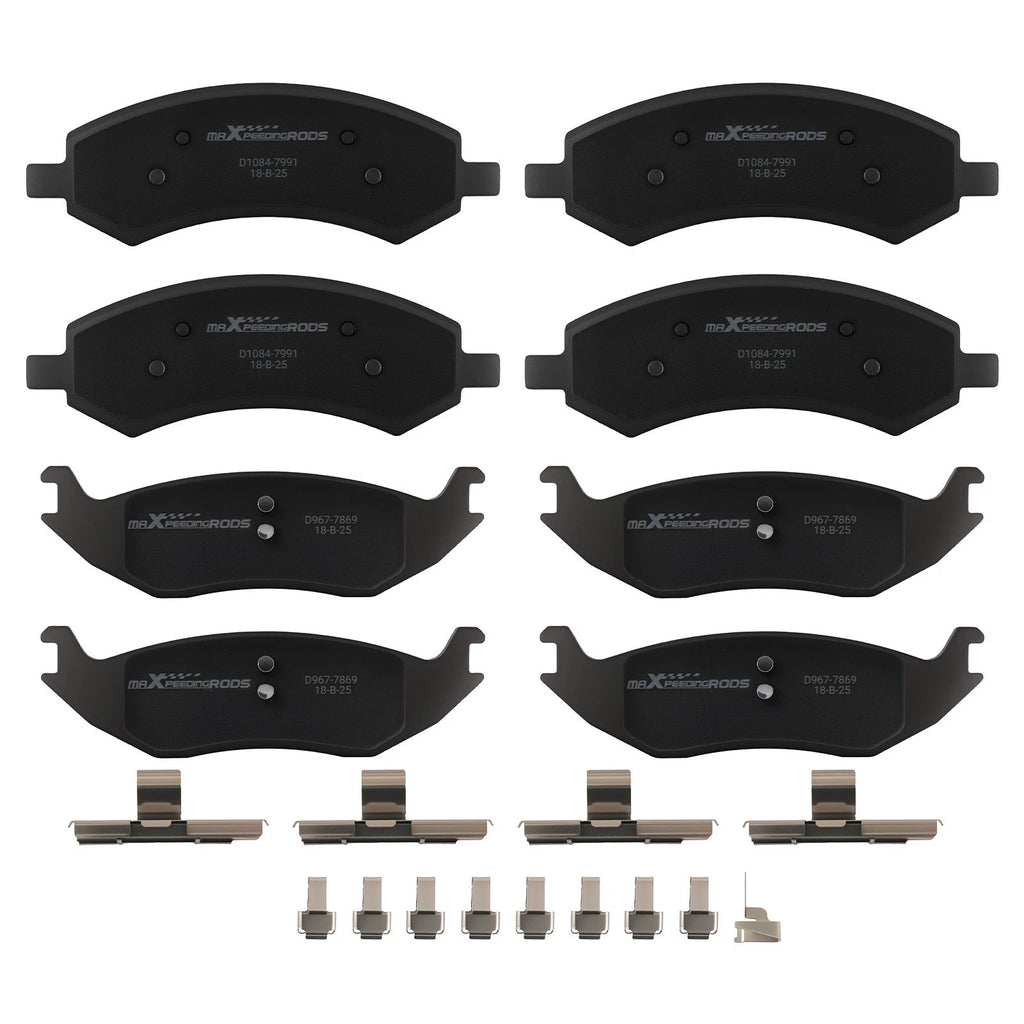 Set of 4 Ceramic Brake Pads for Dodge Ram 1500 (2006–2010) P-1084 P-967