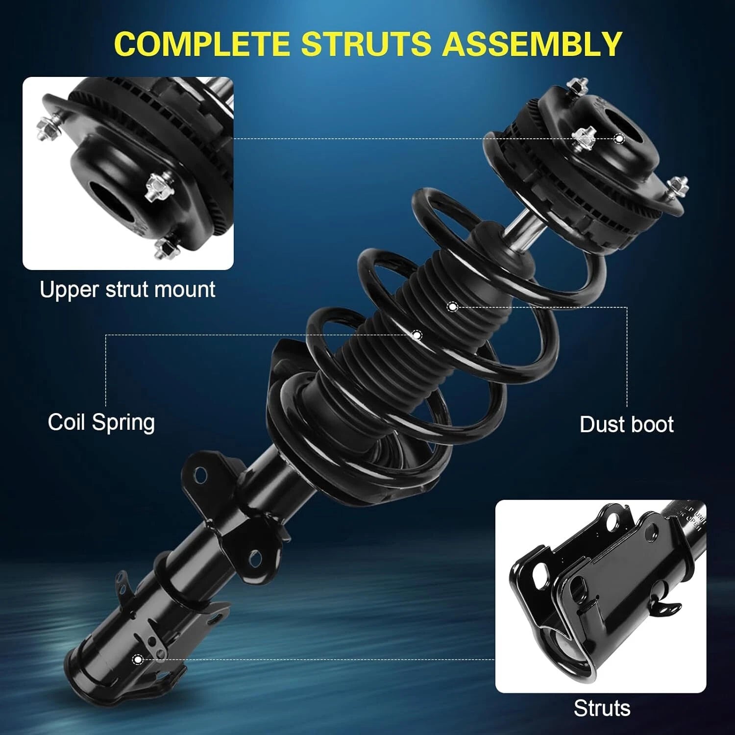 Pair Front Struts w/Coil Spring for Dodge Grand Caravan Chrysler Town & Country (2008–2020)
