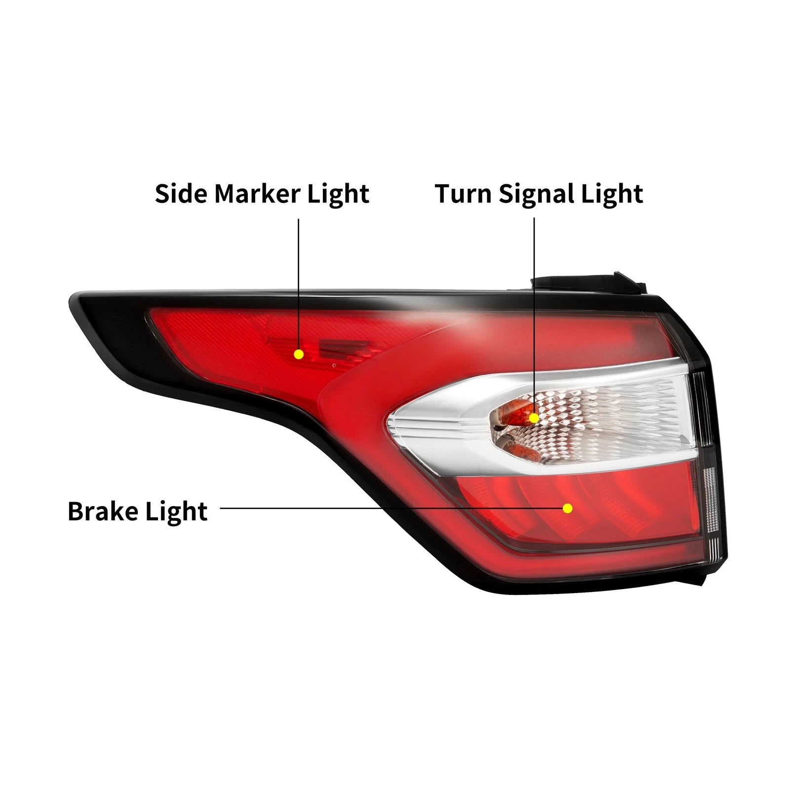 Left Outer Side Rear Tail Light for Ford Escape Kuga (2017–2019) K1T-13404-A