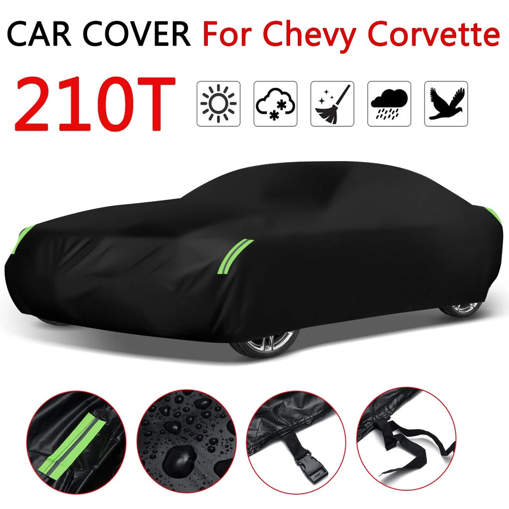 Full Car Cover for Chevy Corvette (210T, Waterproof, Outdoor, All Weather)