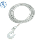 Winch Cable 3/16" × 50Ft Galvanized Steel with 1/4" G70 Slip Hook