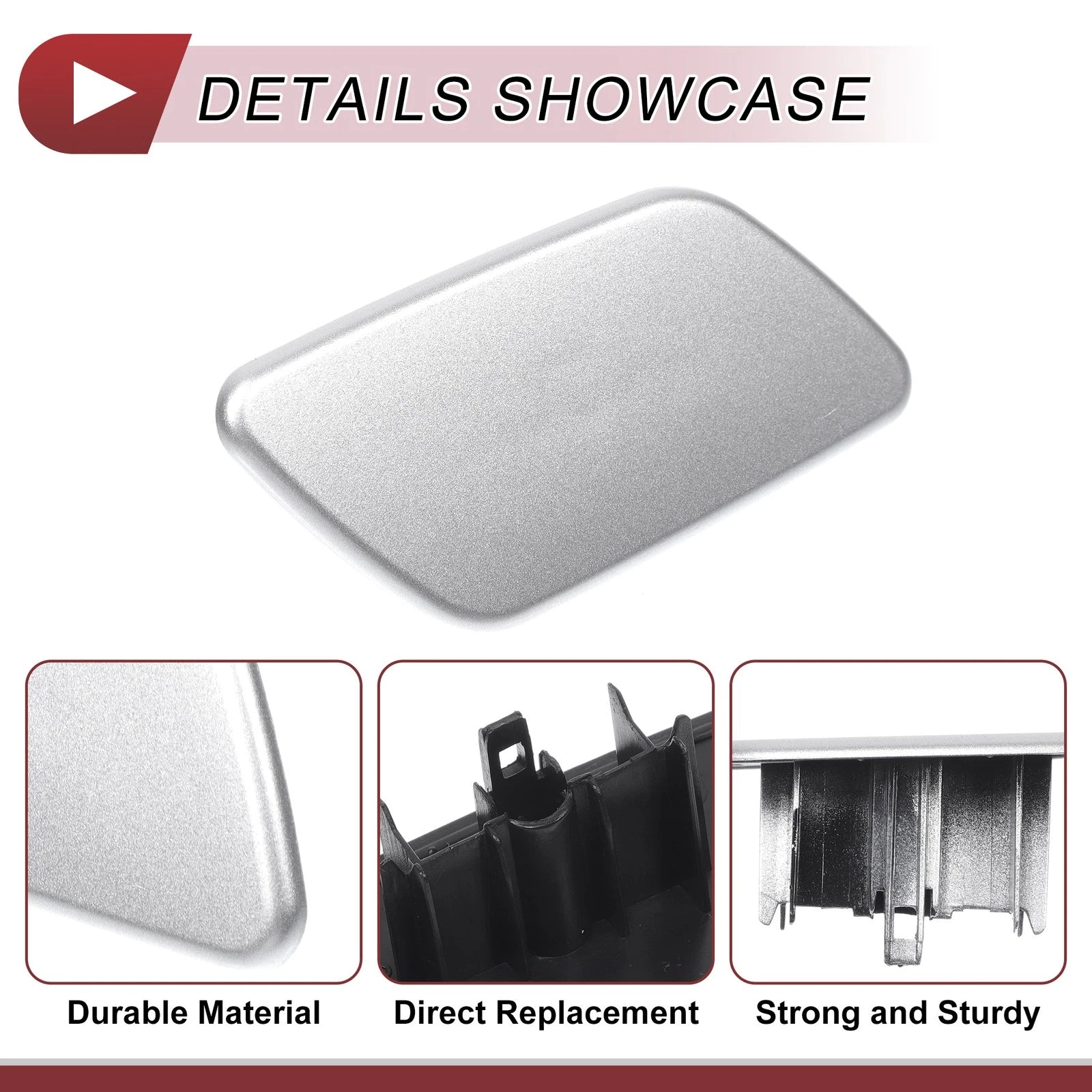 Front Right Washer Nozzle Cover Cap for Subaru Forester (2018–2021) Silver Tone