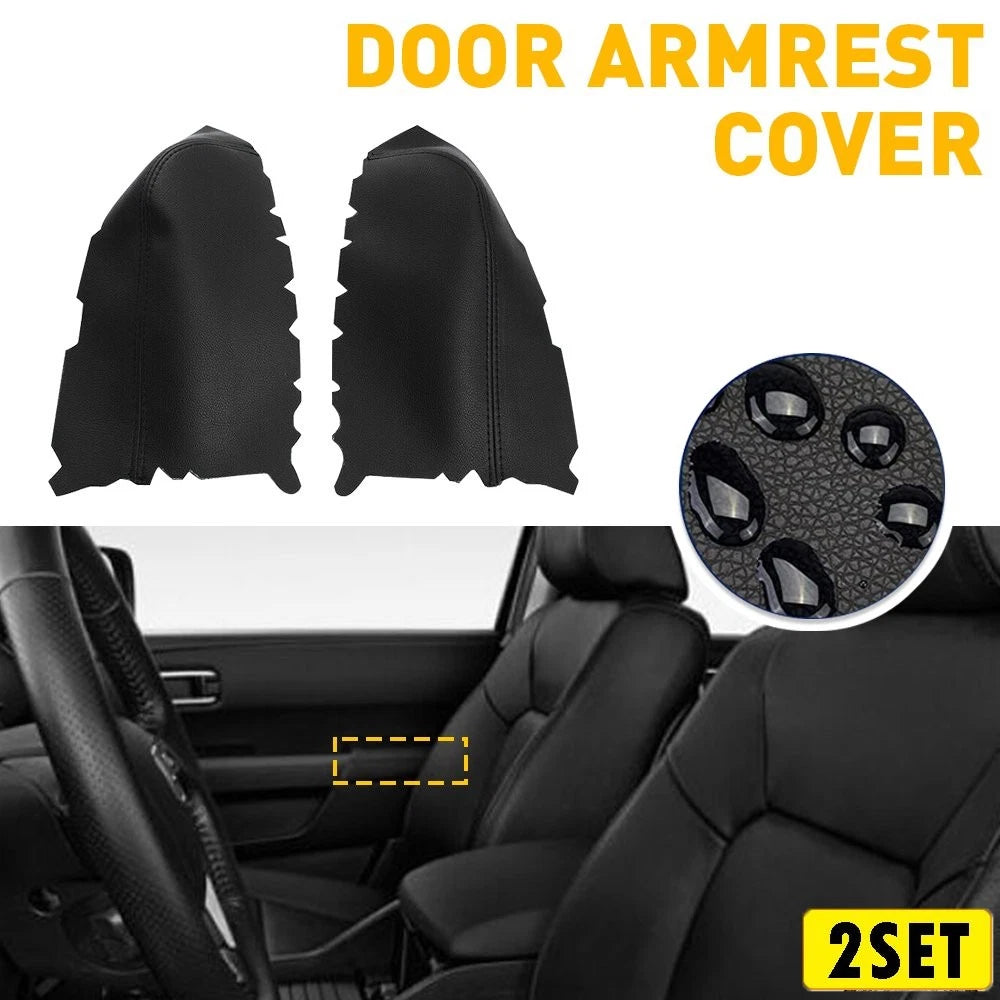 Set of 4 Leather Front Door Armrest Covers for Honda Pilot (2009–2015)
