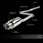 Catback Exhaust Muffler for Honda Prelude H22 BB5/BB9 (1997–2001) 4" Tip