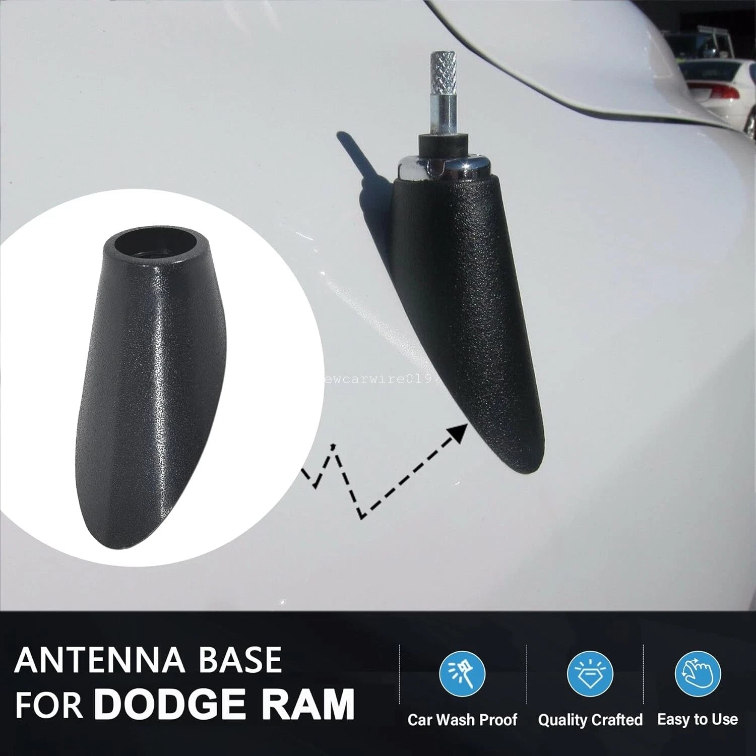 Radio Antenna Base Mount Cover 5064395AF for Dodge Ram 1500 2500 3500 (2010–2018)