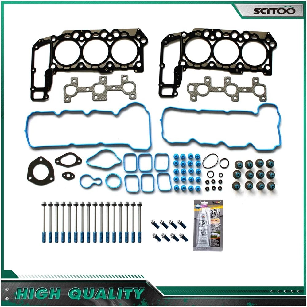 Head Gasket Set with Bolts for Dodge Dakota, Mitsubishi, Jeep 3.7L (2005–2012)
