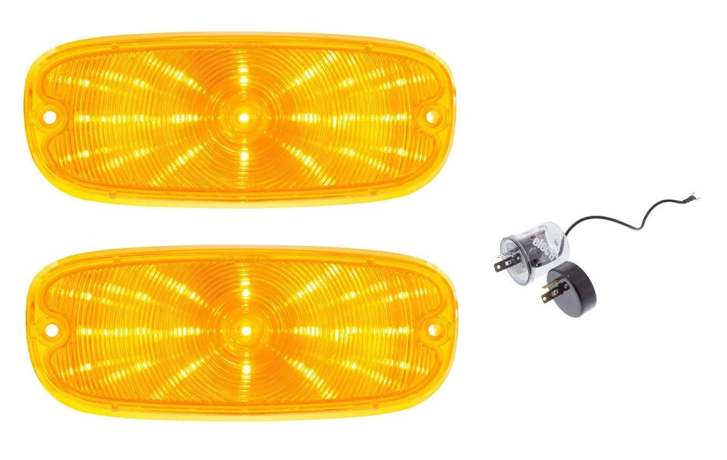 LED Turn Signal Parking Light Lenses and Flasher for Chevy Truck (1958–1959)