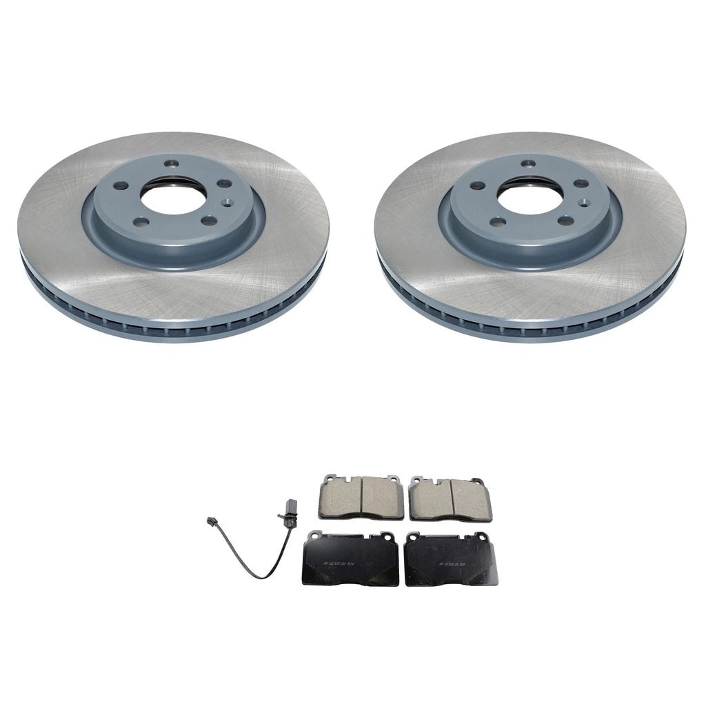 Set of 2 DuraGo Front Rotors & Akebono EURO Ceramic Brake Pads for Q5 (2014–2017)