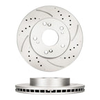 Front Drilled Slotted Brake Rotors and Ceramic Pads for Honda Civic (2015–2015)