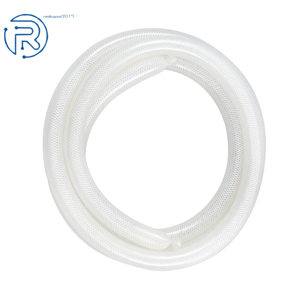 10 ft Heavy Duty Braided Clear PVC Tubing 1" ID × 1-1/4" OD