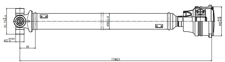 Front Driveshaft 758mm for Hummer H3 H3T (2006–2010) 25859867