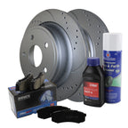 Rear Brake Kit 352mm Drilled Disc Rotors & Akebono Ceramic Pads for Dodge Ram 1500 (2002–2023)