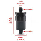 6AN Billet Aluminum Inline Fuel Filter for Fuel Line Protection (30)