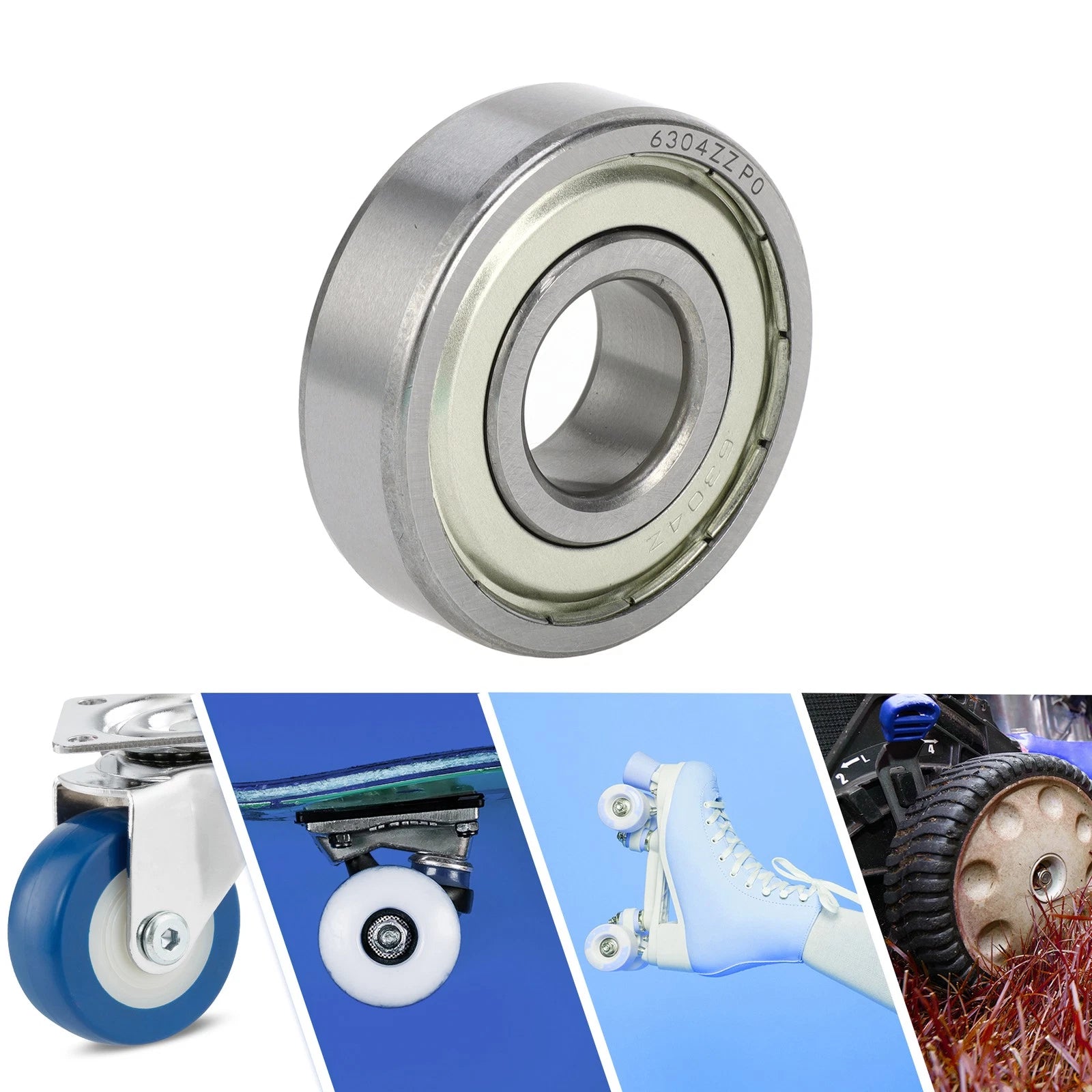 6304ZZ Deep Groove Ball Bearing for Scooter Skateboard (20x52x15mm)