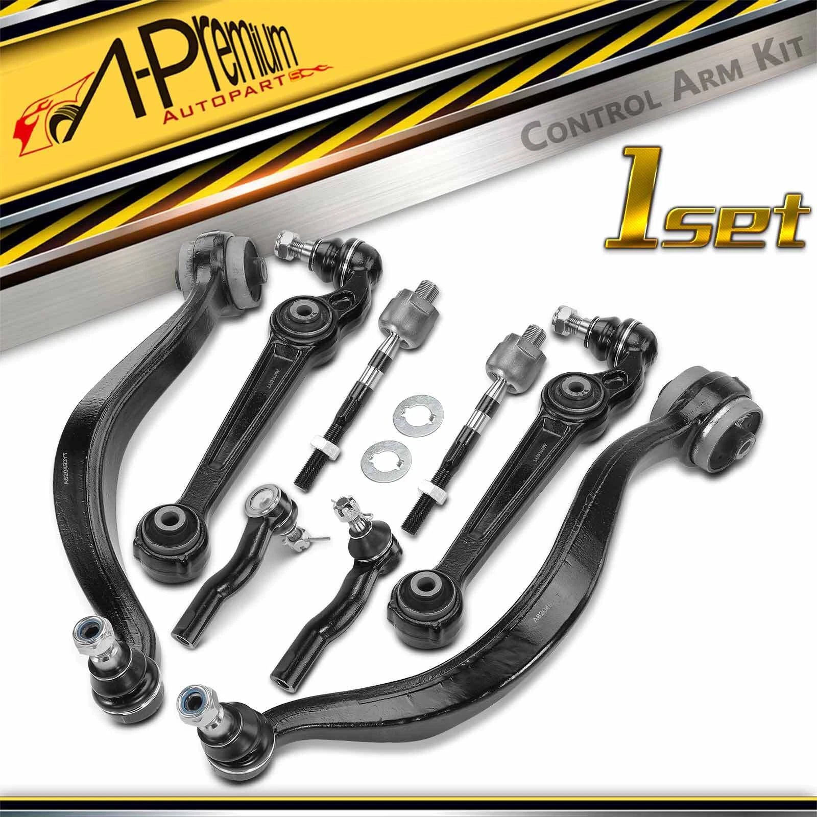 8x Front Control Arm Ball Joint & Tie Rod for Ford Fusion (2007–2012)