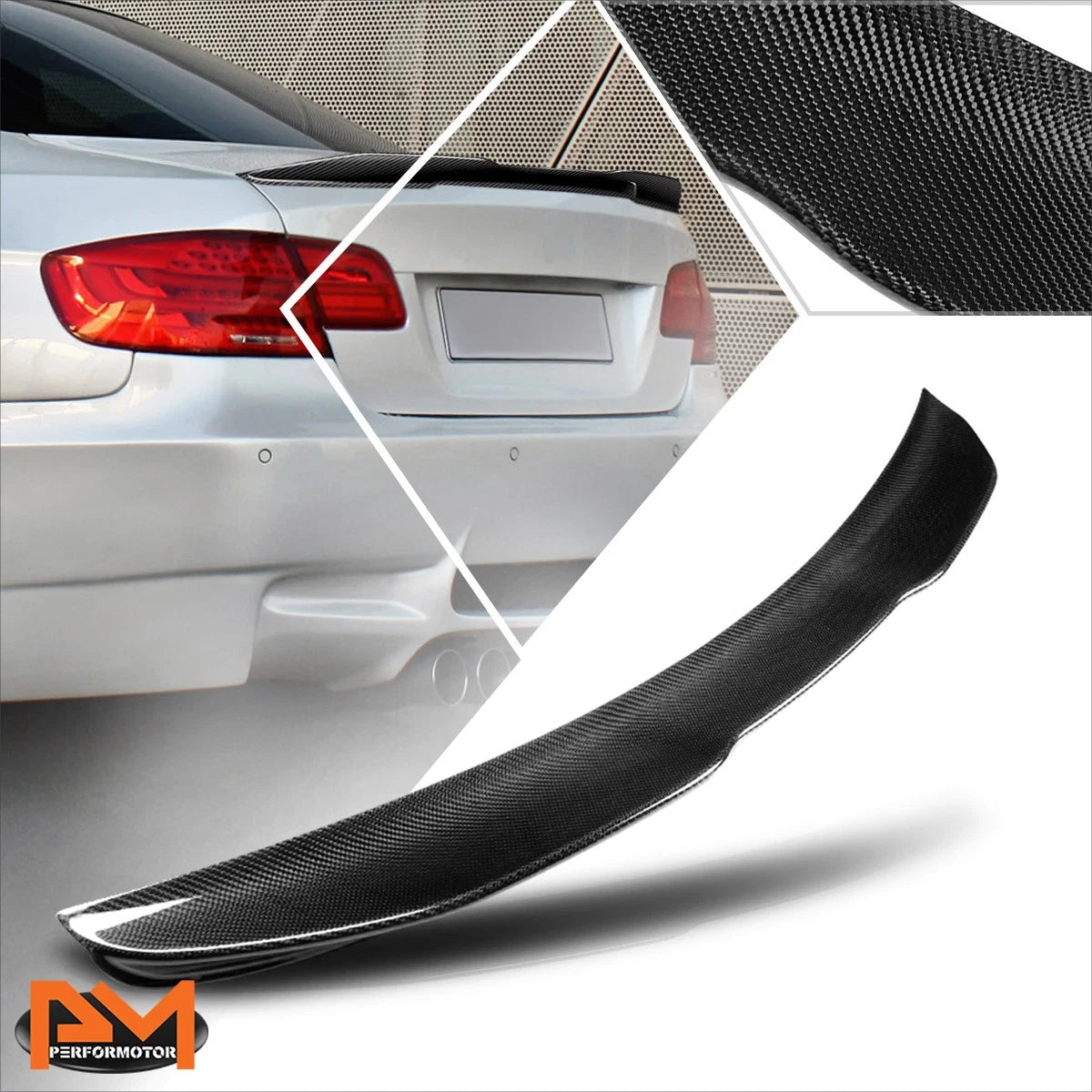 Carbon Fiber PSM-Style Rear Trunk Spoiler for BMW 3-Series/M3 (2007–2013)