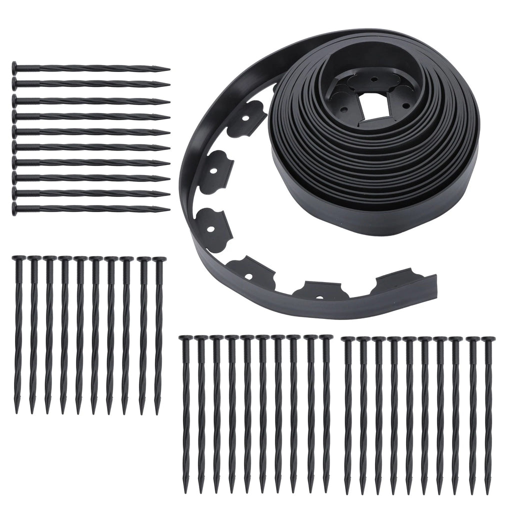 Lawn Border Edging Kit for Garden (40FT, 40 Anchoring Spikes)