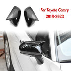 Gloss Black Rear Mirror Cover Cap Trim Horn for Toyota Camry (2018–2023)