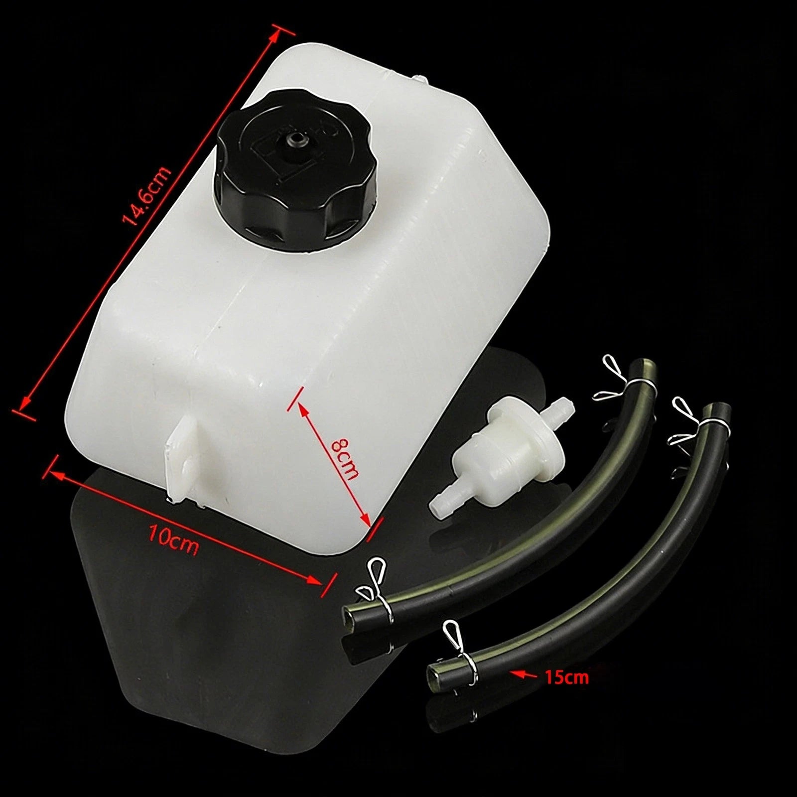 Fuel Tank 1L for 49cc Mini Motorcycle with Filter & 2 Fuel Hoses