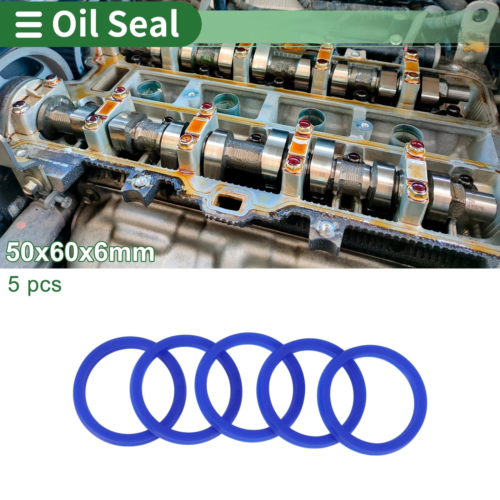Set of 5 Oil Seal Ring 50x60x6mm for Rotary Shaft (High Pressure)